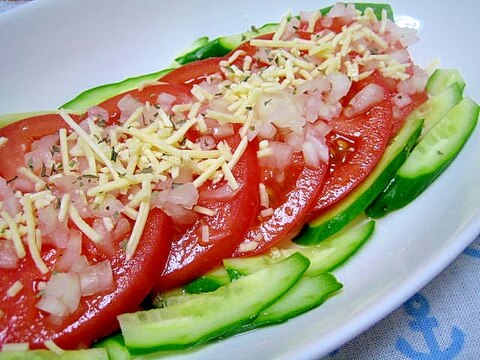 彩りキレイな♪スライストマトのイタリアンマリネ